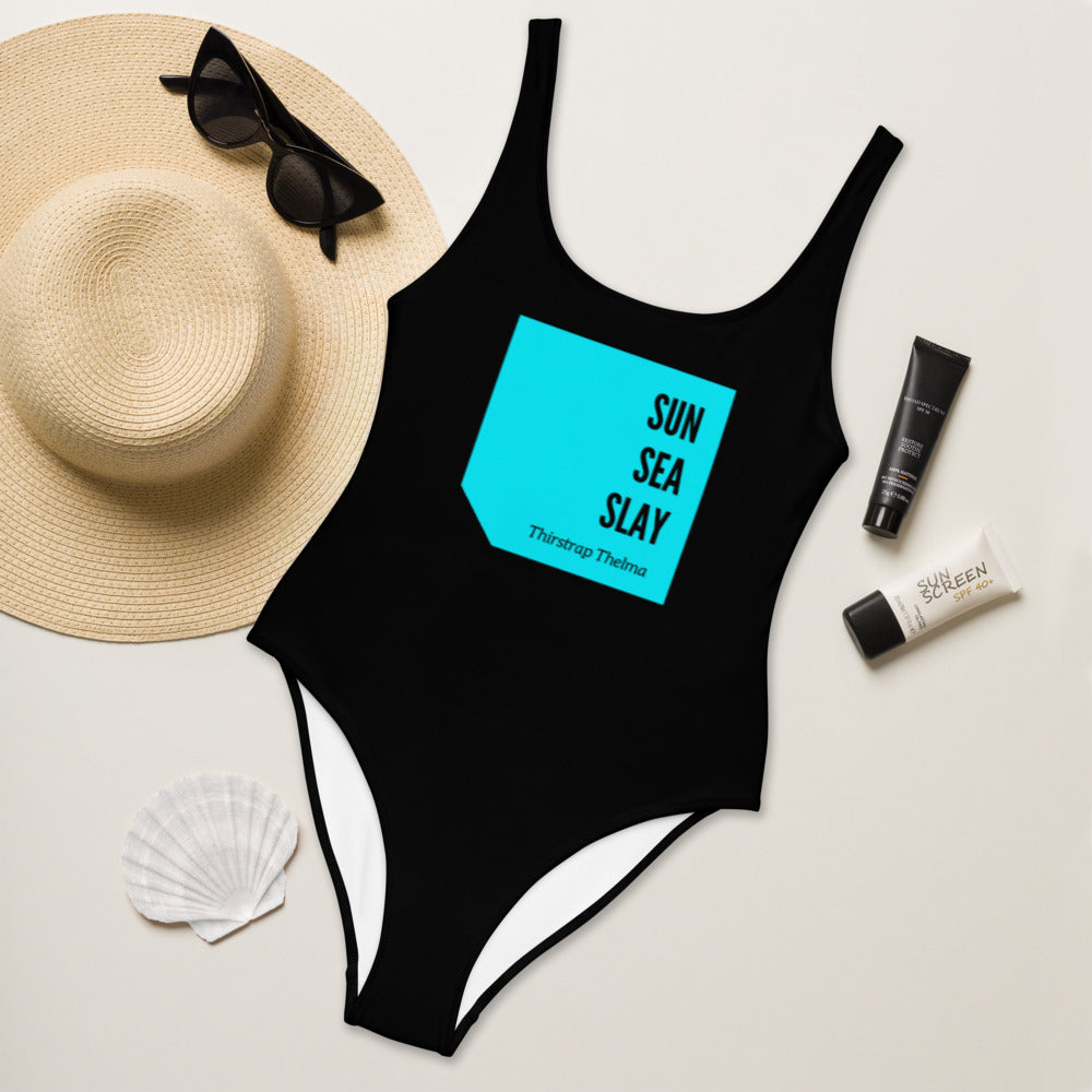 TTT LDN Sun, Sea, Slay Swimsuit - Blk/ElecBlu